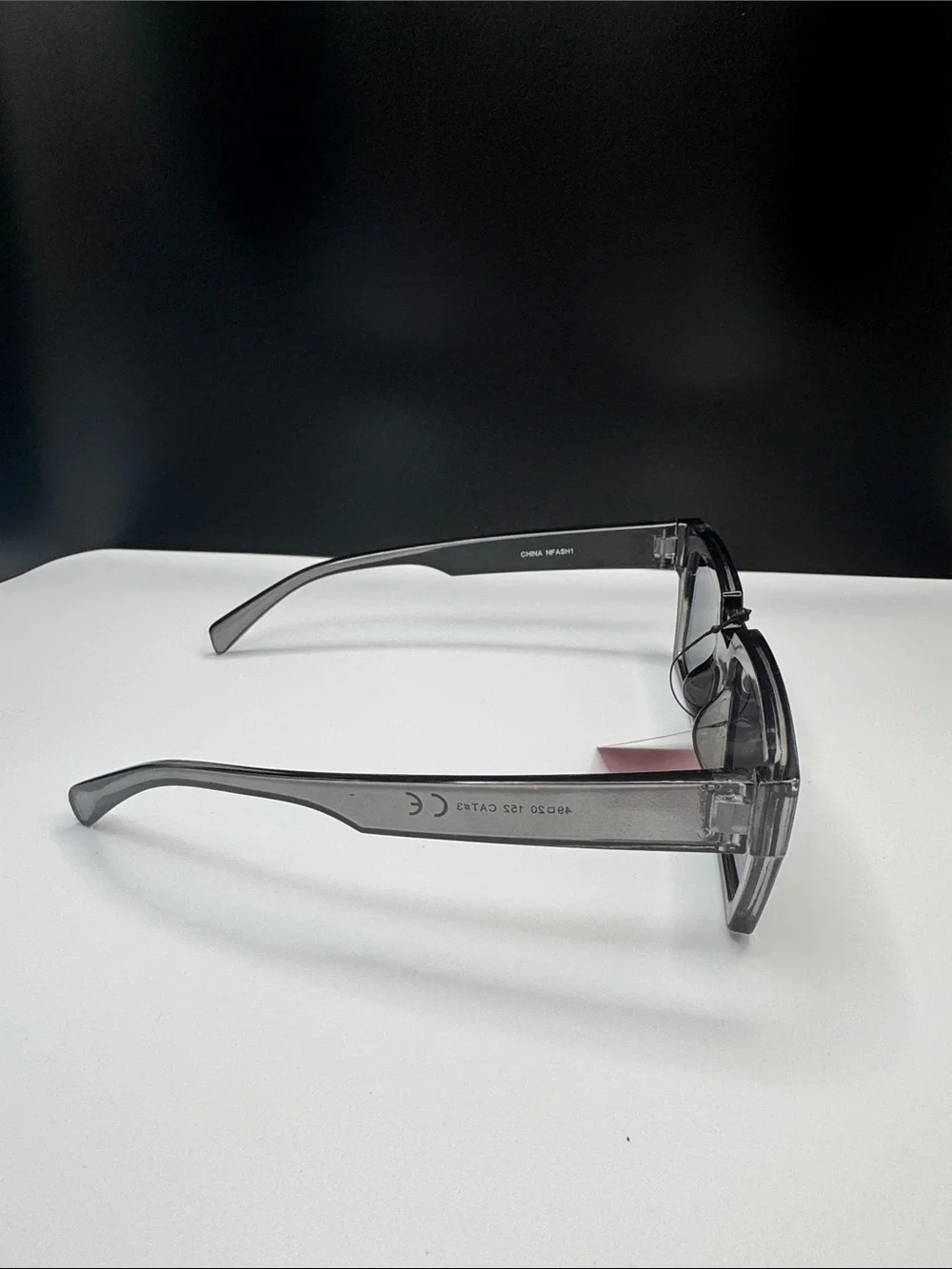 Designer Men's Sunglasses - Transparent Gray Frame with Gray Lenses